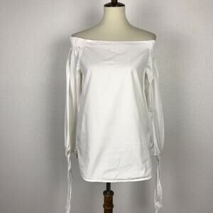 J.O.A Side Slit Off Shoulder Top Cotton